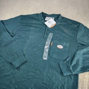 Rasco FR Shirt Men XL Green Flame Resistant Henley Cat 2 Long Sleeve Welder